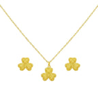 18k Gold Three Petals Jewelry Set