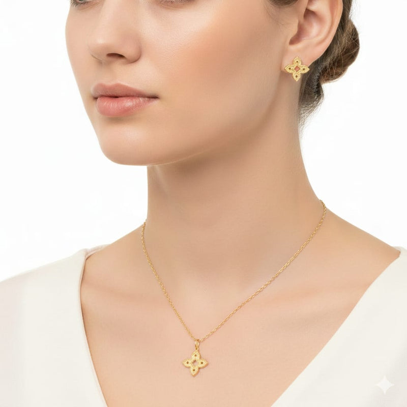 18k Gold Shuriken Inspired Jewelry Set - ad collection - Embellish Gold Jewelry & Diamond