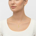 18K Real Gold Super Star Necklace And Earring Set