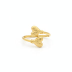 18k Gold Double Edge Heart Ring
