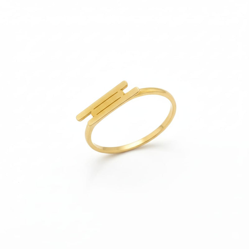 18K Real Saudi Gold Vertical Ring 139 - New Launch - demo - Embellish Gold