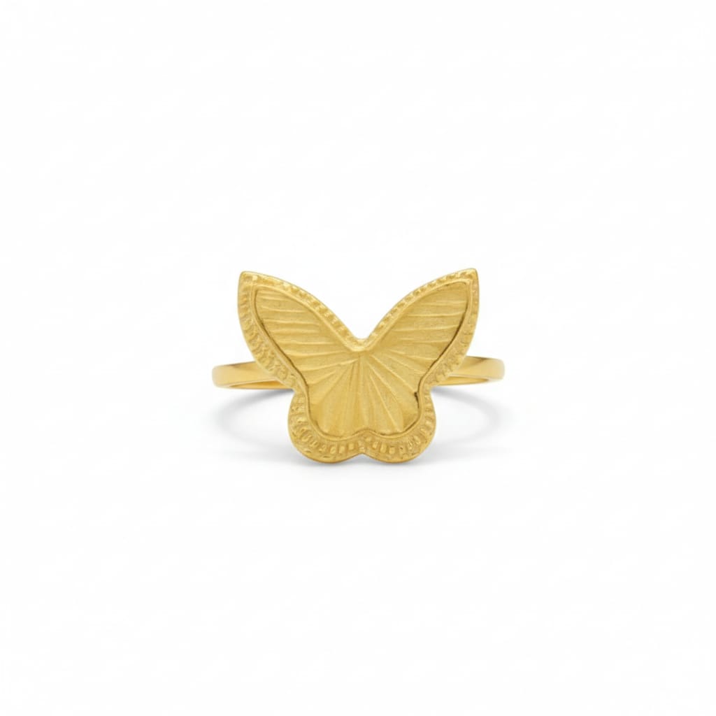 18k Gold Butterfly Line Ring