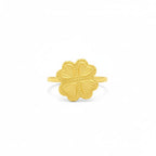 18k Gold 4 Heart Flower Ring