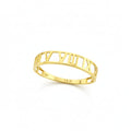 18K Real Saudi Gold Roman Number Ring
