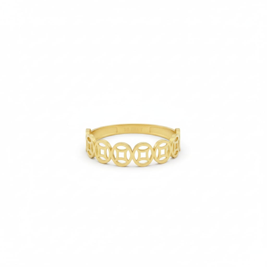 18k Gold Coin Ring