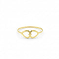 18K Real Gold Double Heart Ring
