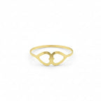18K Real Gold Double Heart Ring