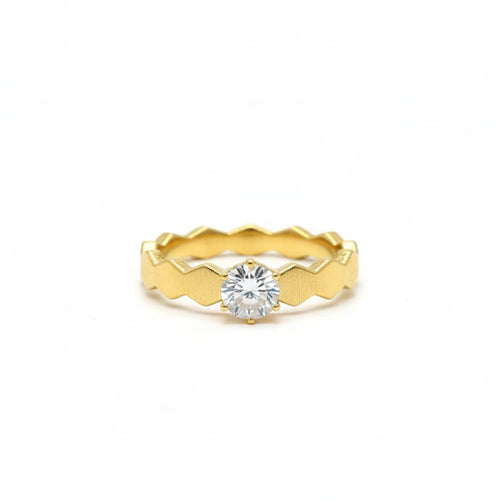18k Gold Engagement Single Stone Ring
