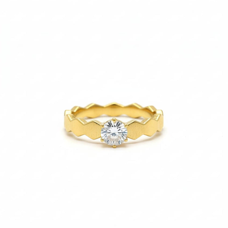 18k Gold Engagement Single Stone Ring - 18k Gold Ring - Embellish Gold