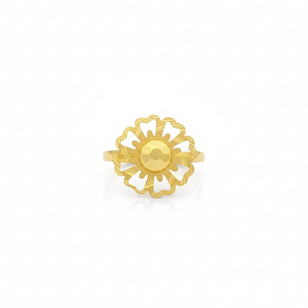 18k Gold with Ball Flower Ring