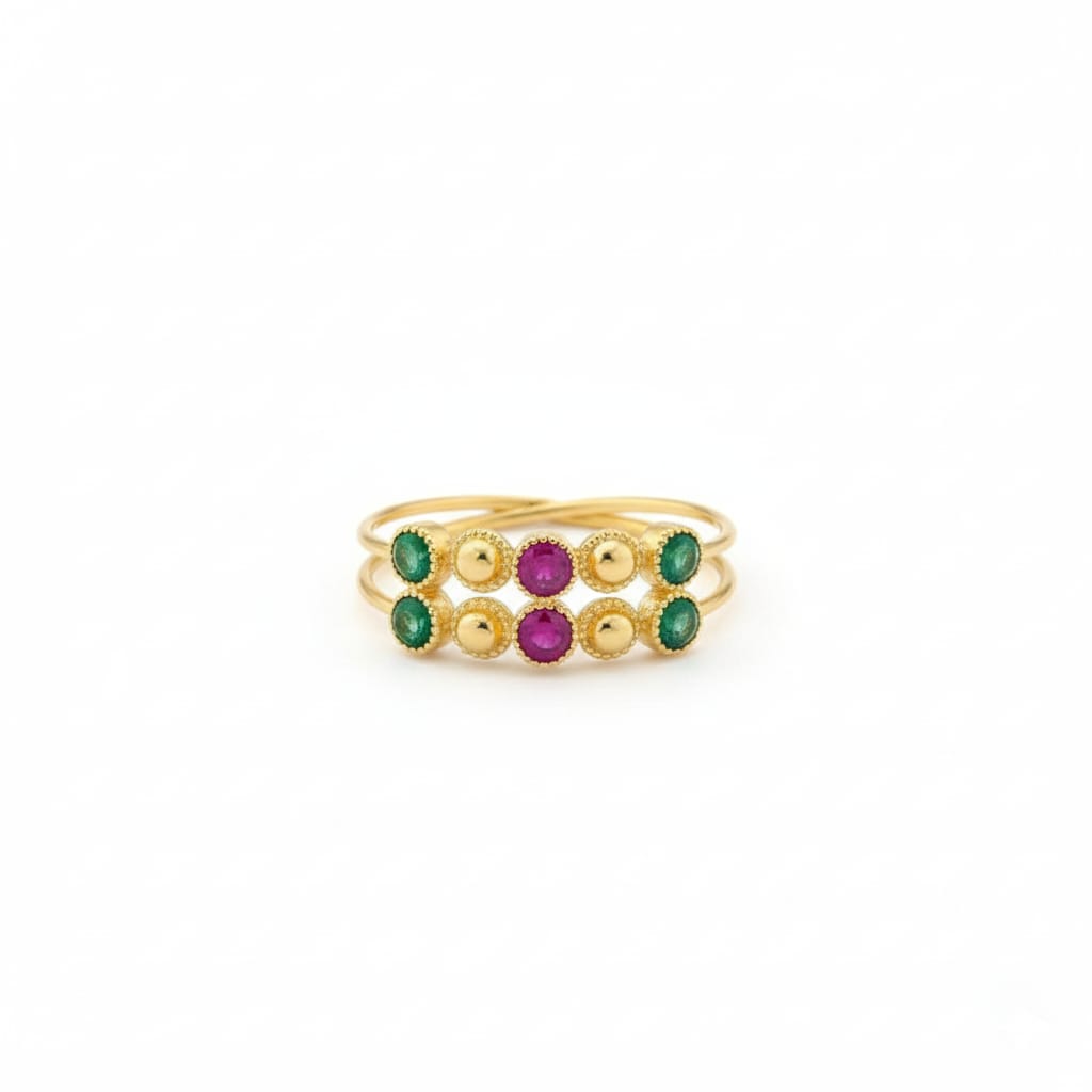 21k Gold Multi-Color Stone RIng - ad collection - Embellish Gold