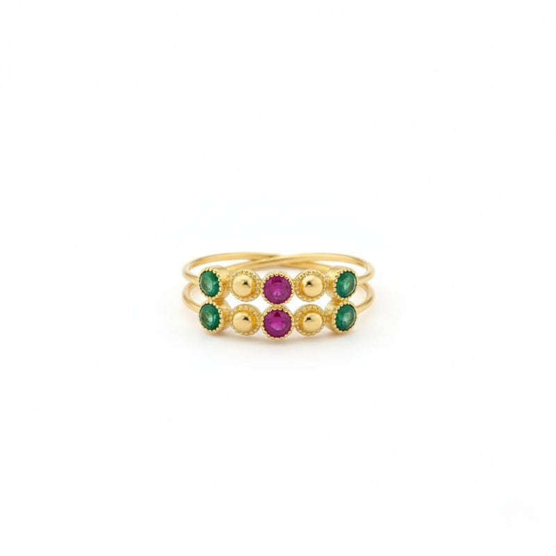 21k Gold Multi-Color Stone RIng - ad collection - Embellish Gold