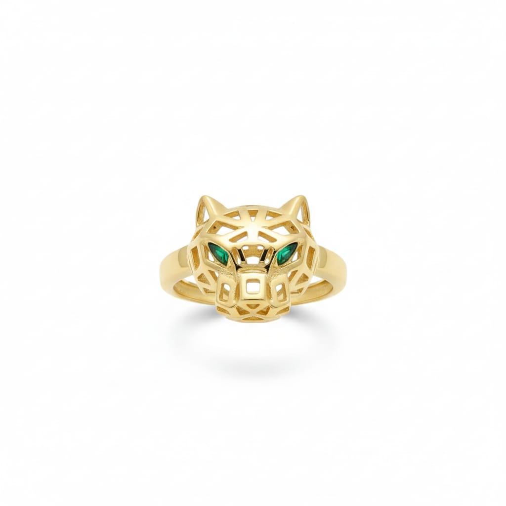 18k Gold Panther Solid RIng