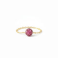 18K Real Gold Pink Swarovski Chain Ring
