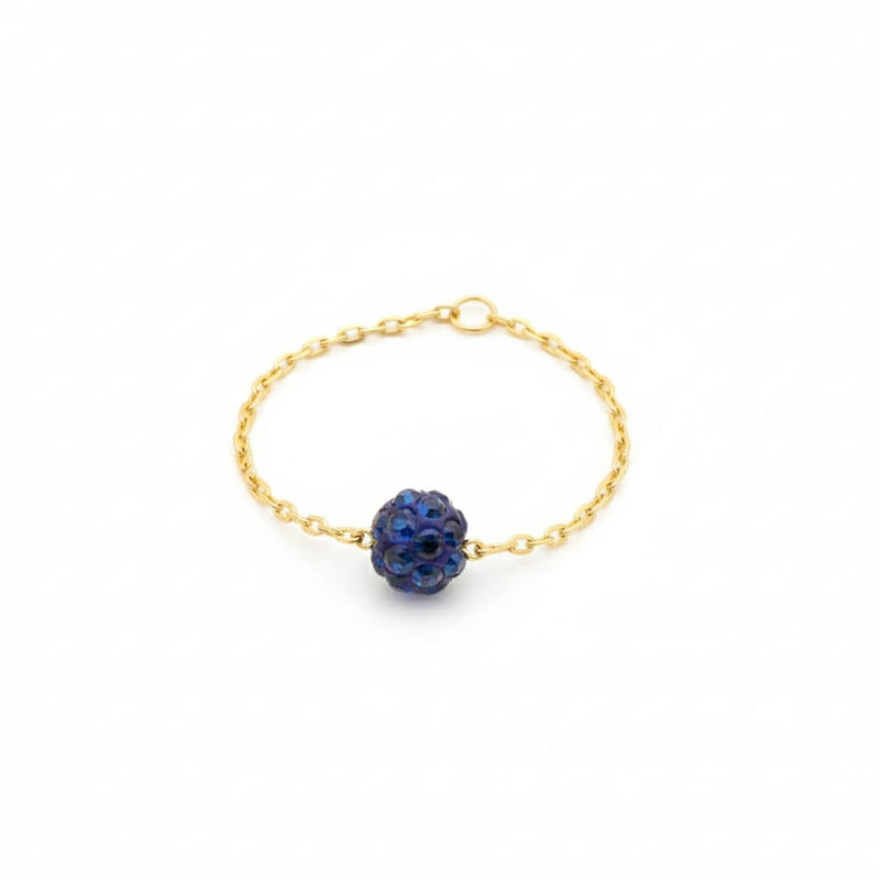 18k الذهب الحقيقي الأزرق سلسلة سواروفسكي الدائري - خواتم  - Embellish Gold