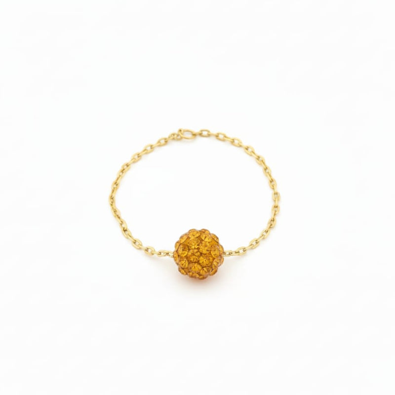 18k الذهب الحقيقي البرتقالي سلسلة سواروفسكي الدائري - خواتم  - Embellish Gold