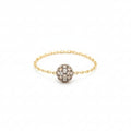 18K Real Gold Silver Chain Swarovski Ring