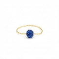 18K Gold Navy Blue Swarovski Chain Ring