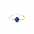 18K Gold Navy Blue Swarovski Chain Ring