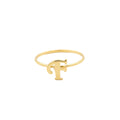 18K Real Gold Customize Letter Ring