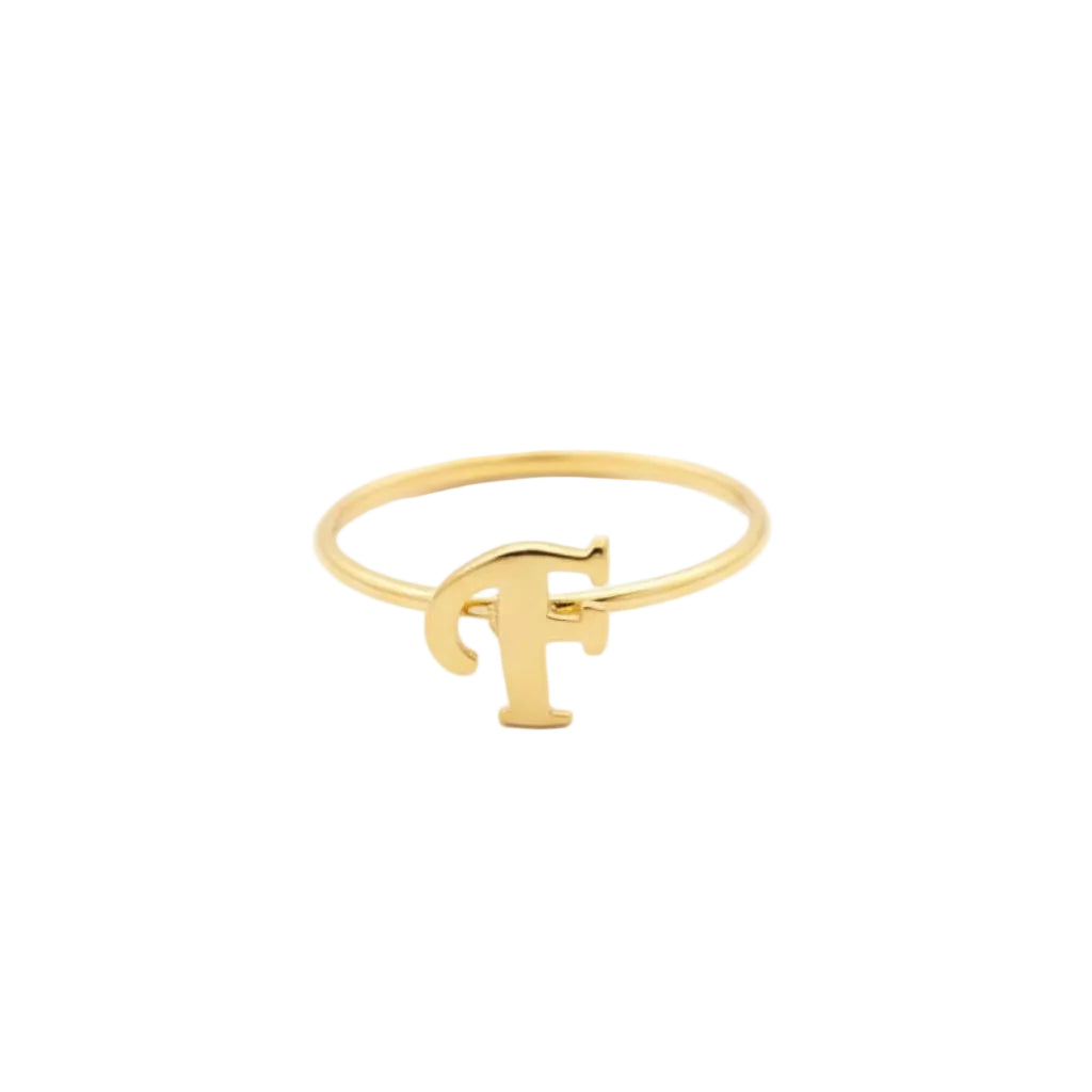 18K Real Gold Customize Letter Ring - إطلاق جديد - Embellish Gold