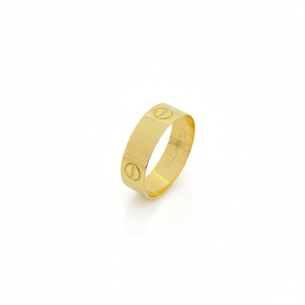 18k Gold Button Ring