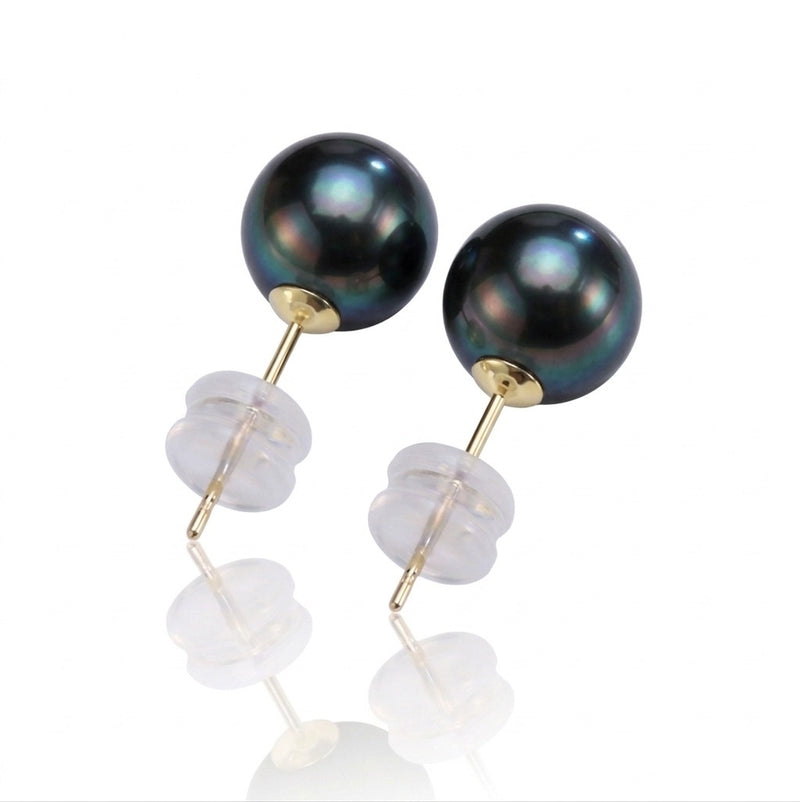 18k Gold Real Pearl Earrings Black - THE 299 STORE - Embellish Gold Jewelry & Diamond