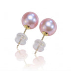 18k Gold Real Pearl Earrings Pink