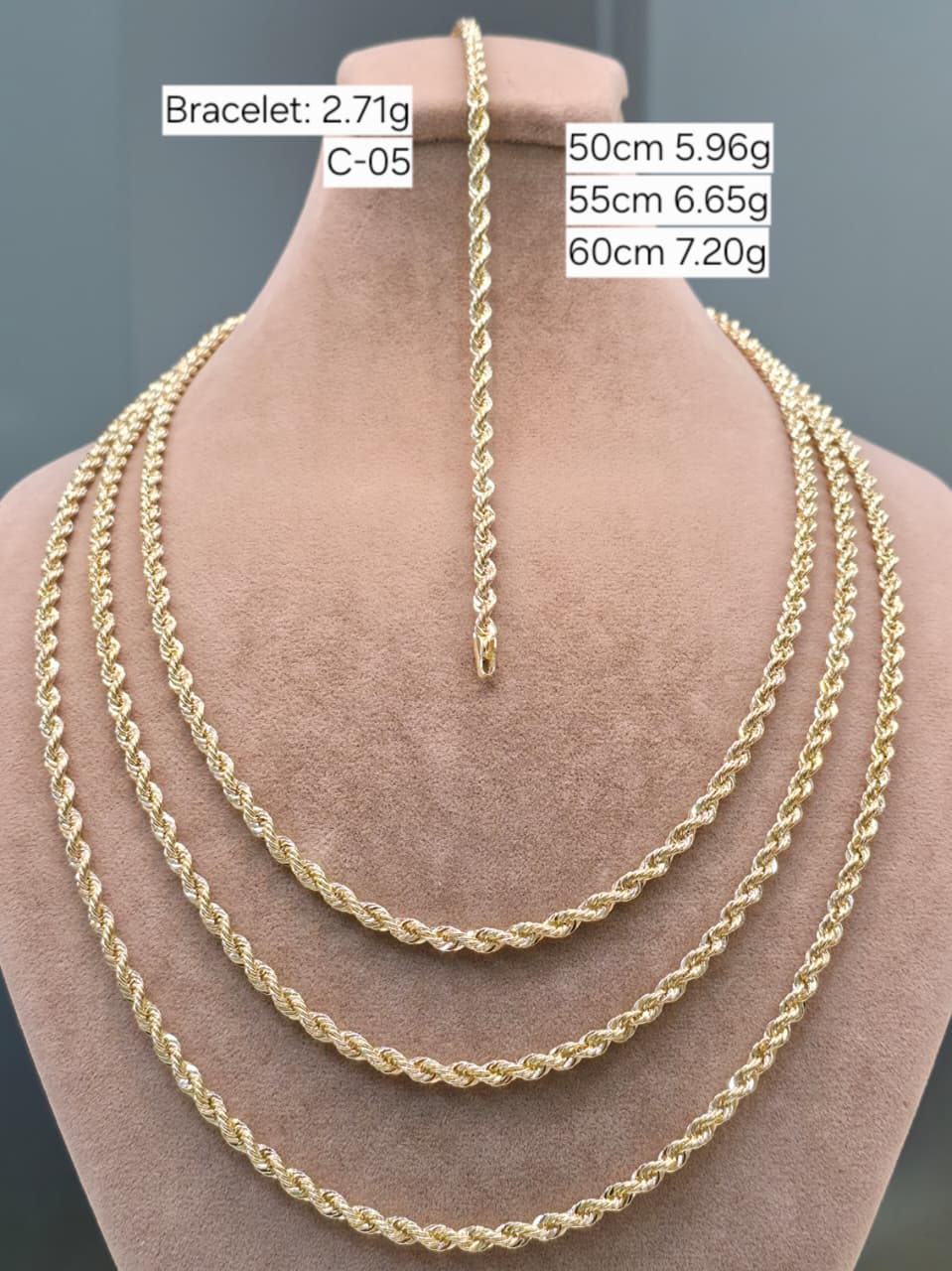 18k Gold Rope Chain 7