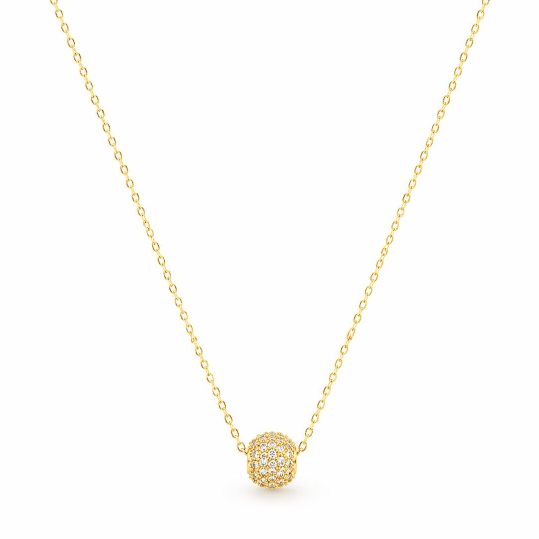 18K Gold Brass Balls Necklace - 18k Gold Necklace - embelishgold