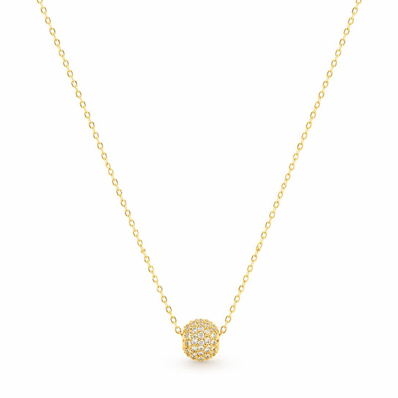 قلادة من الذهب عيار 18 قيراط مكونة من كرات نحاسية - 18k Gold Necklace - embelishgold