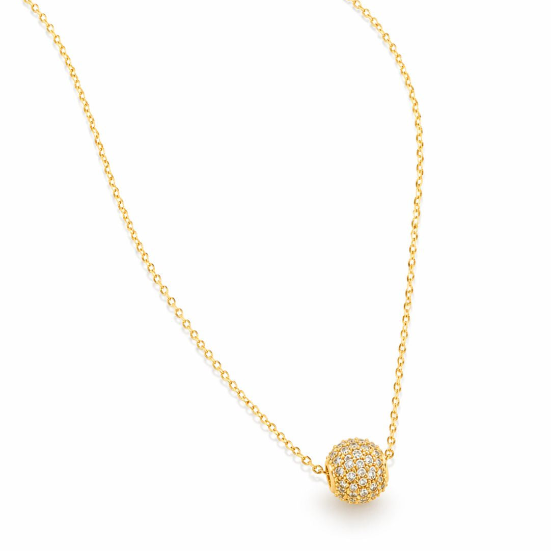 18K Gold Brass Balls Necklace - 18k Gold Necklace - embelishgold