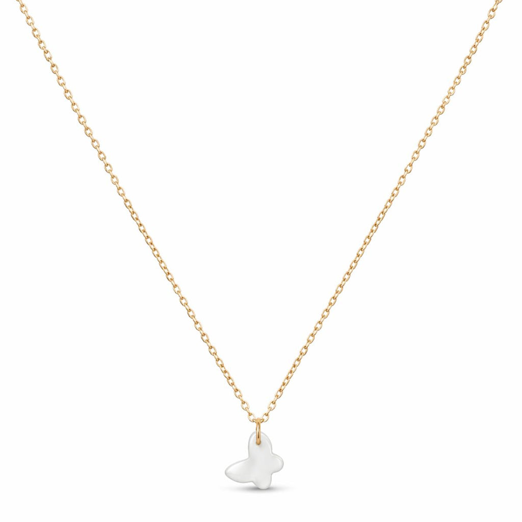 18k Gold Jade Butterfly Necklace - 18k Gold Necklace - Embellish Gold Jewelry & Diamond