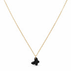 18k Gold Jade Butterfly Necklace - 18k Gold Necklace - Embellish Gold Jewelry & Diamond