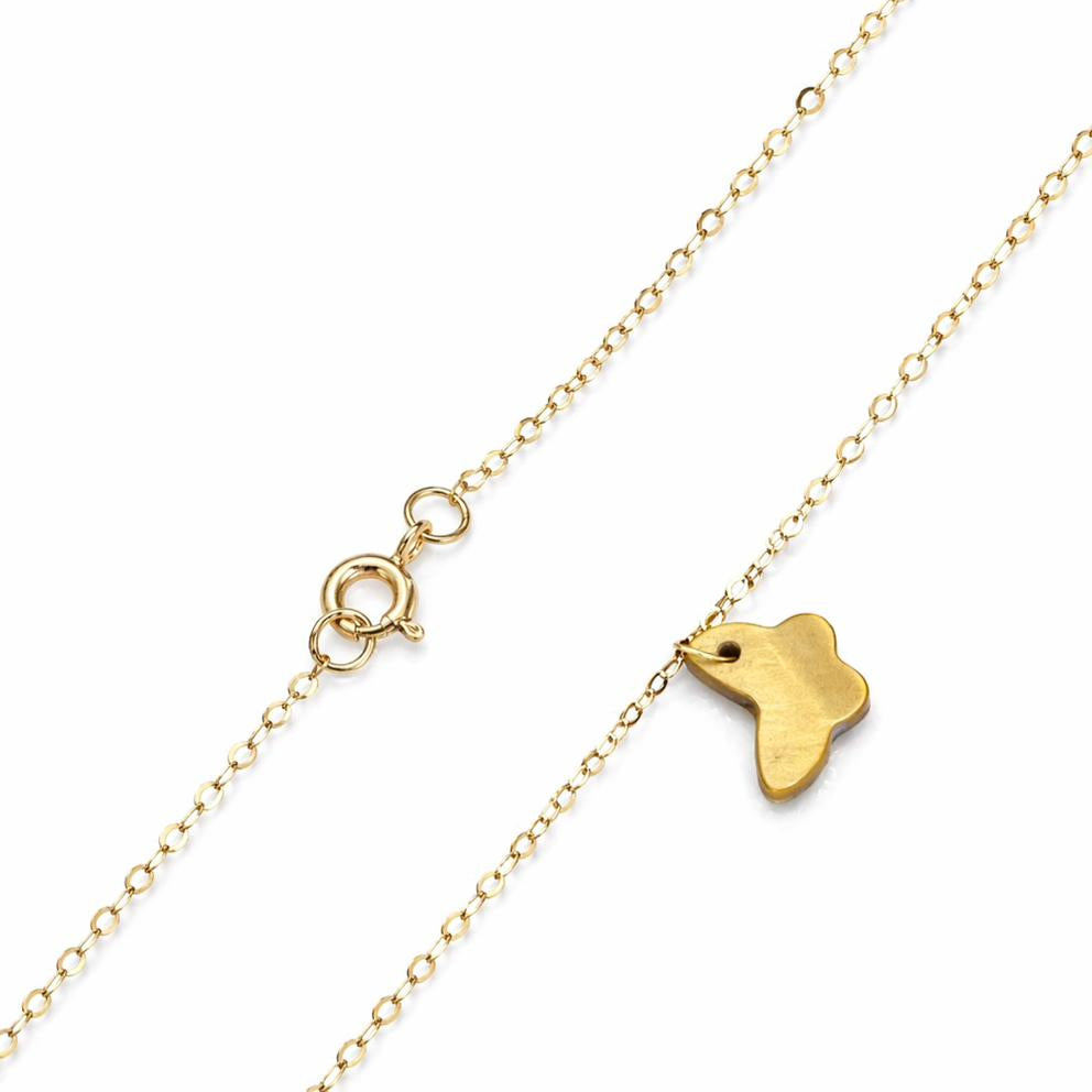 18k Gold Jade Butterfly Necklace - 18k Gold Necklace - Embellish Gold Jewelry & Diamond