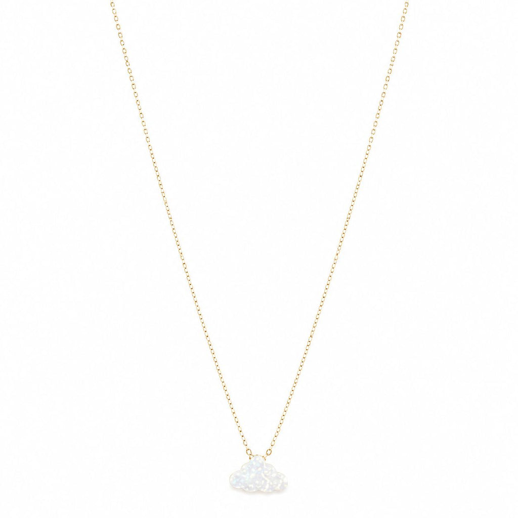 18k Gold Mother of Pearl Cloud Necklace