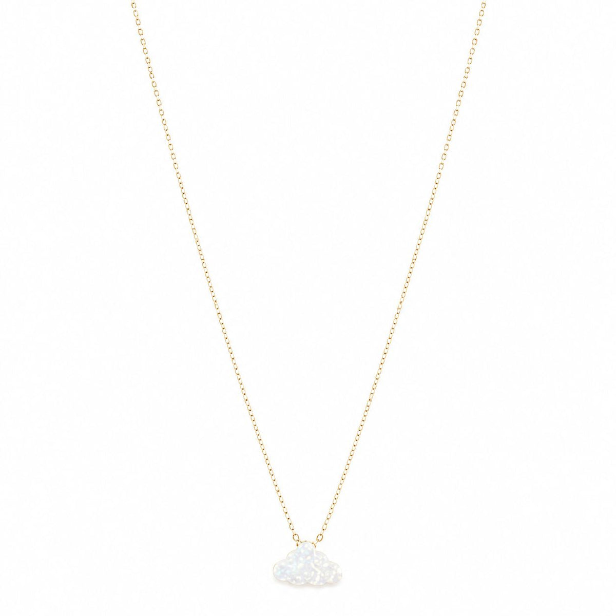 18k Gold Mother of Pearl Cloud Necklace - 18k Gold Necklace - Embellish Gold Jewelry & Diamond