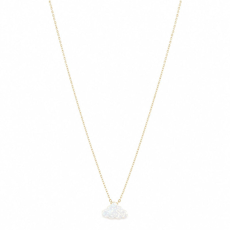 18k Gold Mother of Pearl Cloud Necklace - 18k Gold Necklace - Embellish Gold Jewelry & Diamond