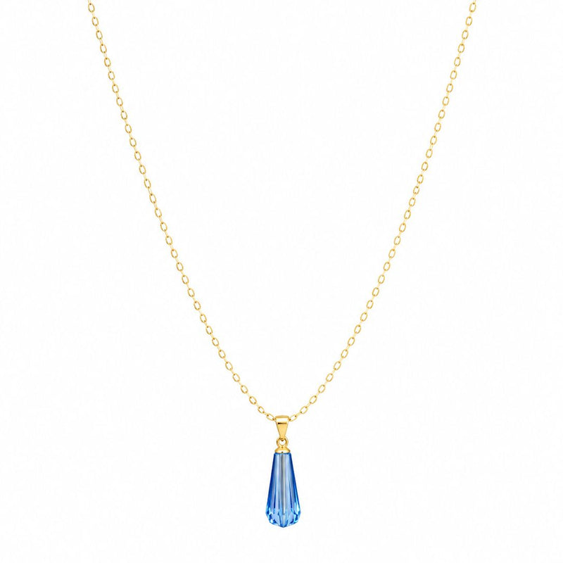 18k Gold Blue Stone Necklace - 18k Gold Necklace - Embellish Gold Jewelry & Diamond