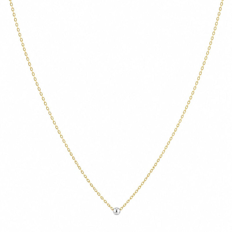 18k White Gold 1 Ball Necklace - 18k Gold Necklace - Embellish Gold Jewelry & Diamond