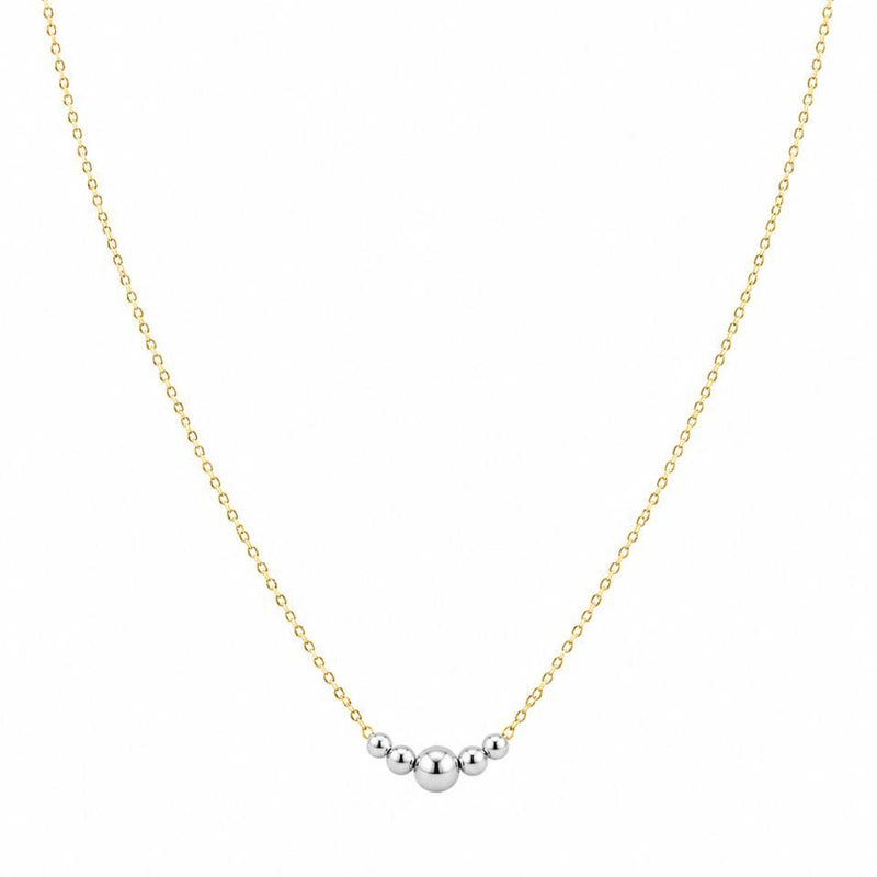 18k White Gold 5 Ball Necklace - مجموعة احتفالية - Embellish Gold Jewelry & Diamond