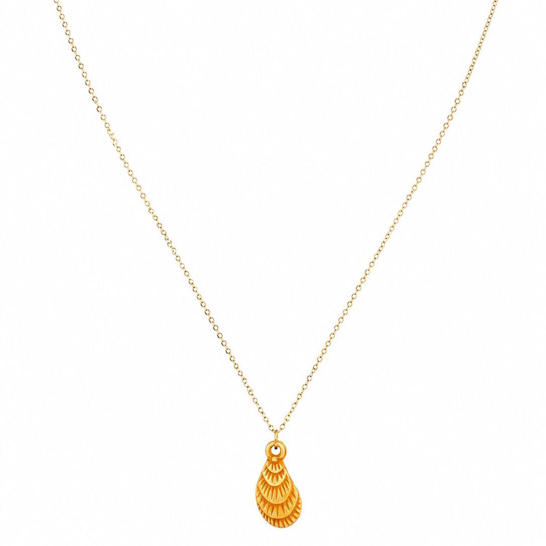 18k Gold Colored Shell Necklace - 18k Gold Necklace - Embellish Gold Jewelry & Diamond