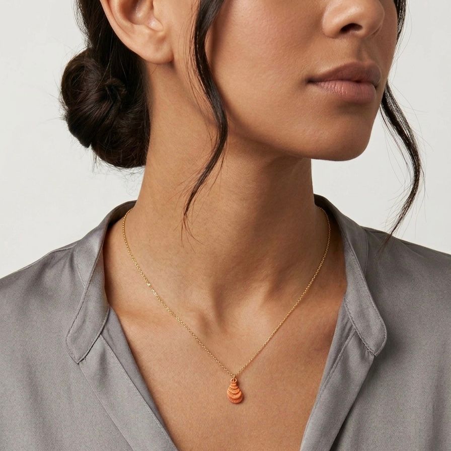 18k Gold Colored Shell Necklace - 18k Gold Necklace - Embellish Gold Jewelry & Diamond