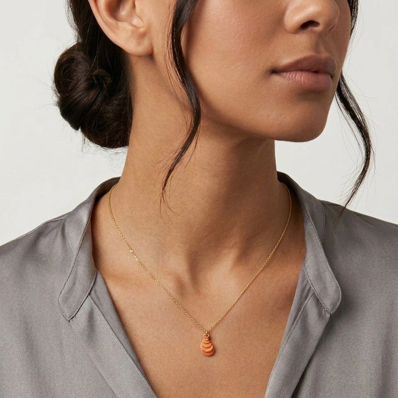 18k Gold Colored Shell Necklace - 18k Gold Necklace - Embellish Gold Jewelry & Diamond