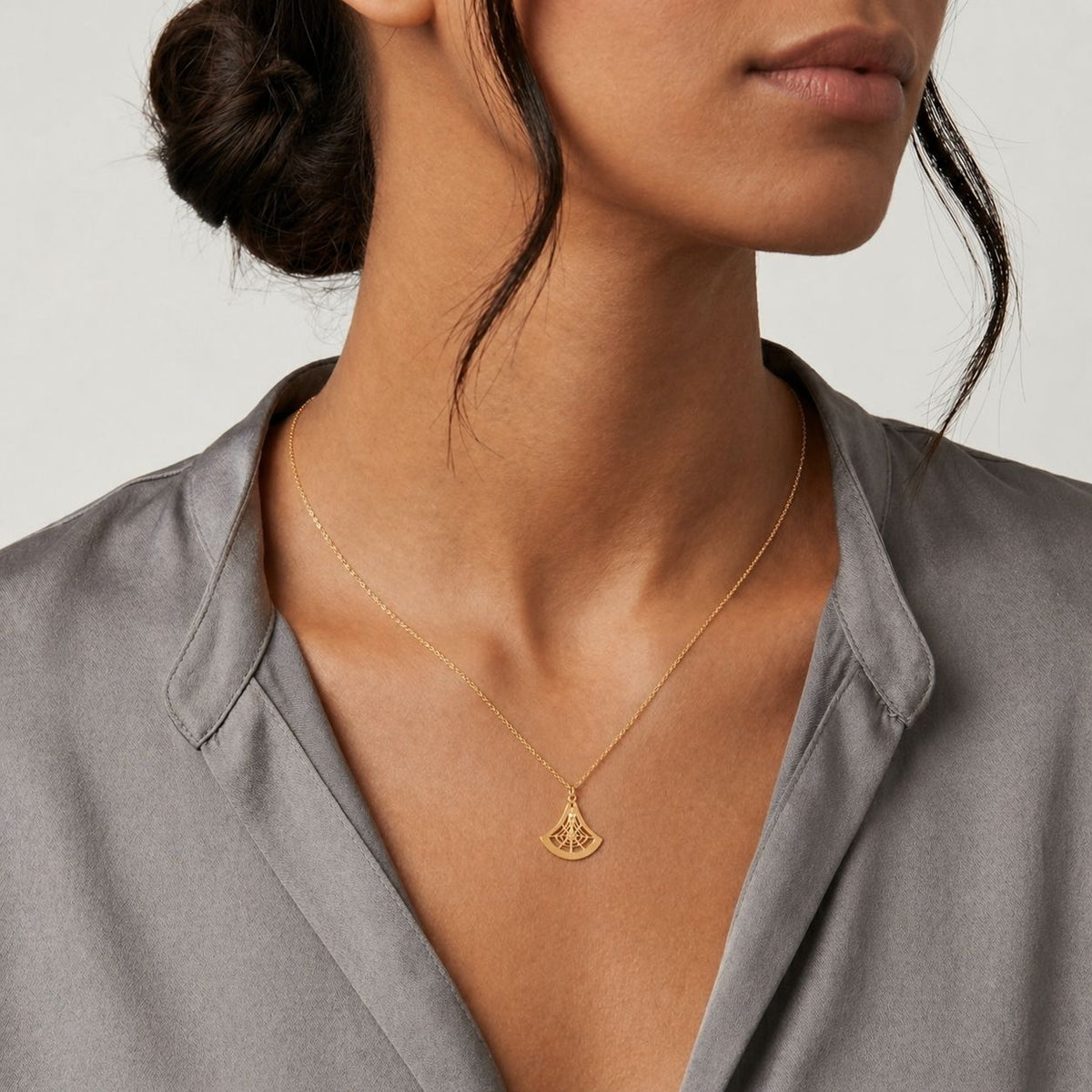 18k Gold Web Design Necklace - 18k Gold Necklace - Embellish Gold Jewelry & Diamond