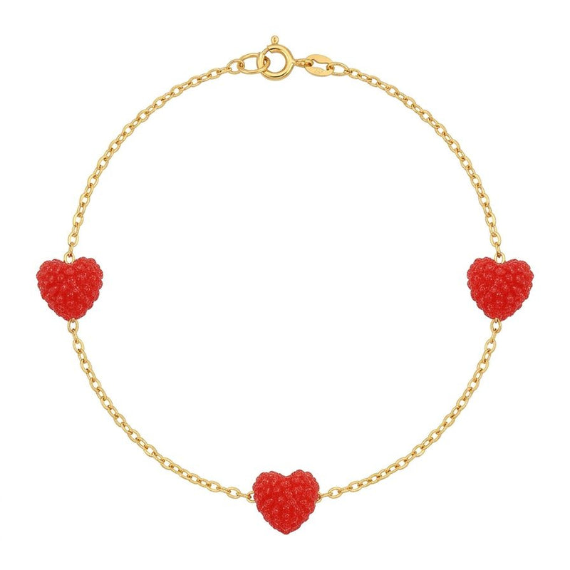 18K Real Gold Swarovski Heart Bracelet - Gold Bracelets - Embellish Gold