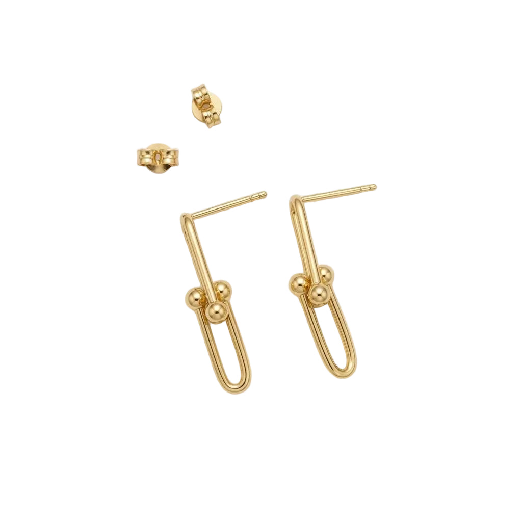 18k Gold Plain Tiffany Earrings - 18k Gold Earrings - Embellish Gold Jewelry & Diamond