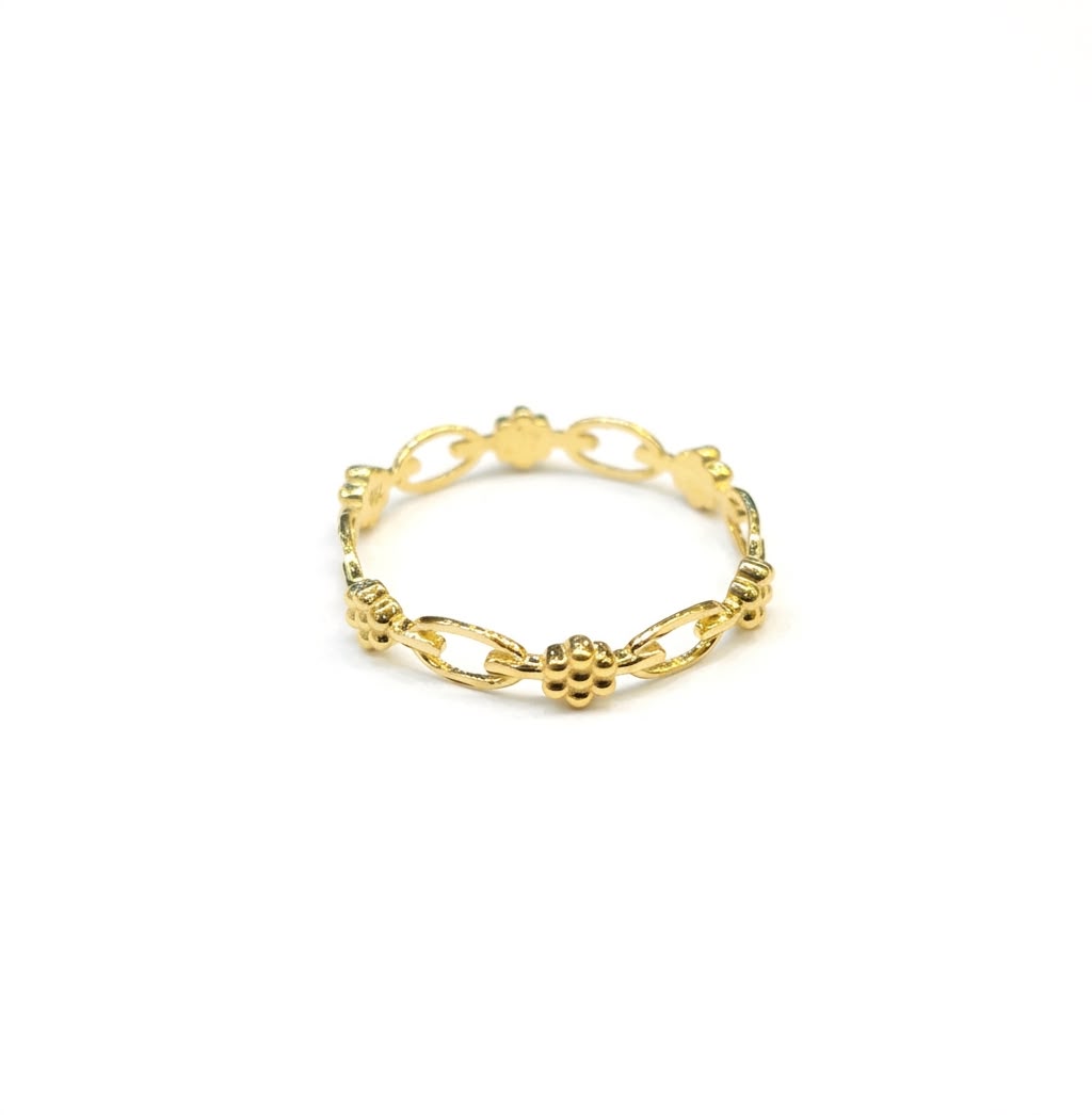 18k Gold Flower Pin Ring - إطلاق جديد - Embellish Gold Jewelry & Diamond