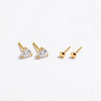 18k Gold Diamond Heart Earrings