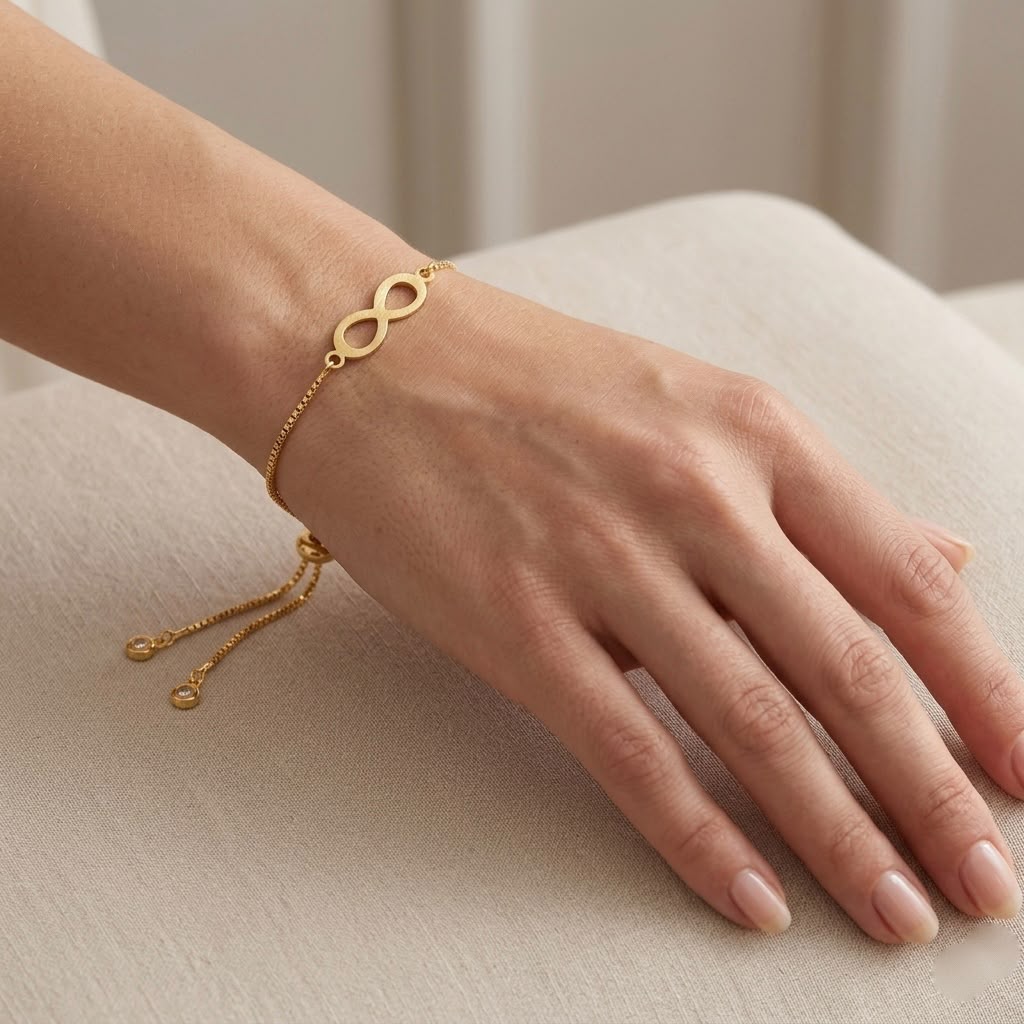 18K Real Gold Pendant With Thread Adjustable Chains Gold Plated - Gold Bracelets - Embellish Gold